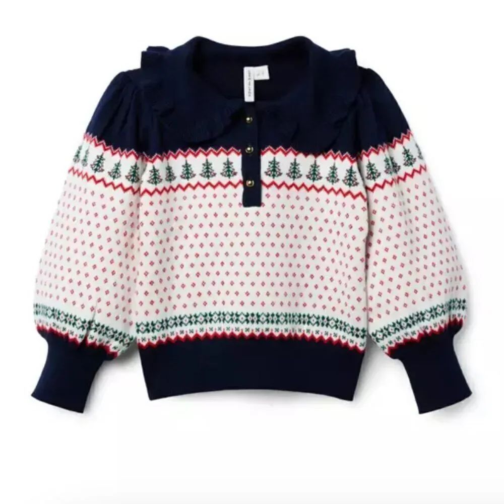 Janie and Jack 100047253 The Festive Fair Isle Sweater size 6-12 m NWT